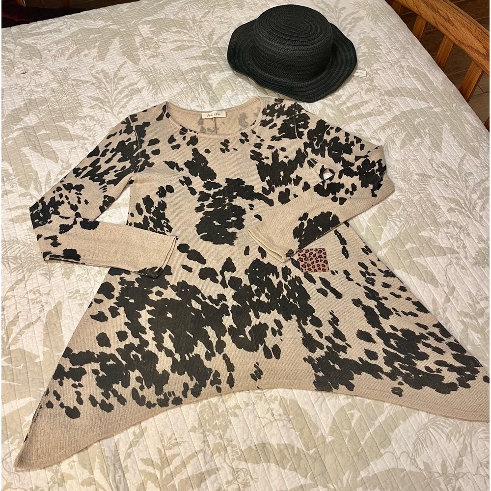 Phil Love Tan & Black Tunic Size Small